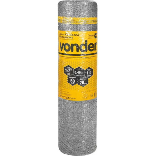 Tela Hexagonal Viveiro 1/2" 26 BWG 1x50m Vonder
