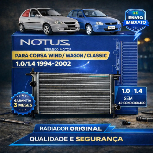Radiador Corsa Wind Sedan Wagon Sem Ar Condicionado