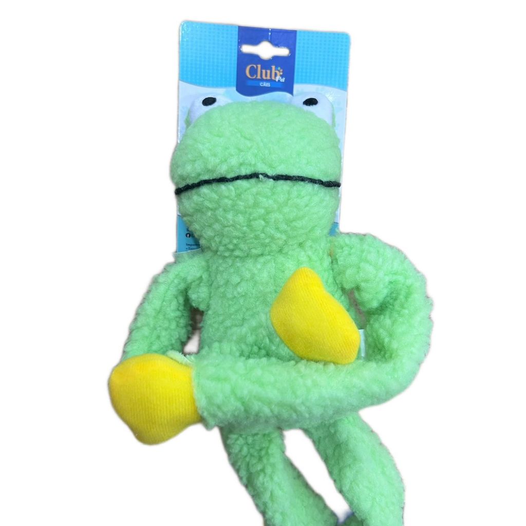 Brinquedo Interativo para Cães Sapo Verde de Pelúcia com Apito – Mordedor Divertido