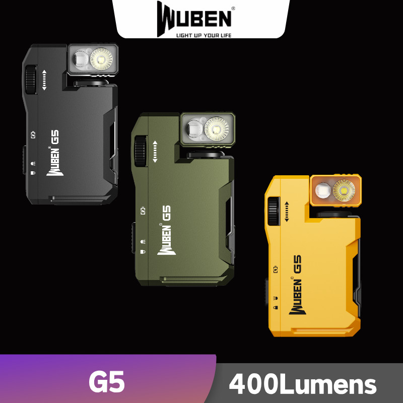 Lanterna WUBEN G5 EDC 400 Lúmens RGB E Branco Tipo C Recarregável De Bolso Brilhante Chaveiro Luz Bateria Embutida