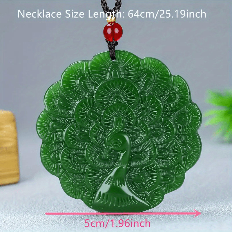 Moda estilo Retro esmeralda espinafre verde pavão pingente masculino feminino colar
