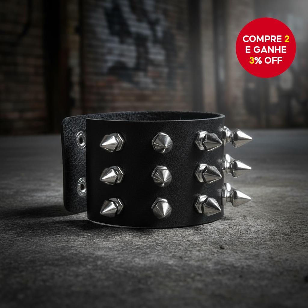  Pulseira de Couro com Spikes para Hip Hop | Acessório de Pulso Ajustável Gótico Punk Unissex