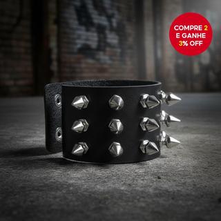  Pulseira de Couro com Spikes para Hip Hop | Acessório de Pulso Ajustável Gótico Punk Unissex