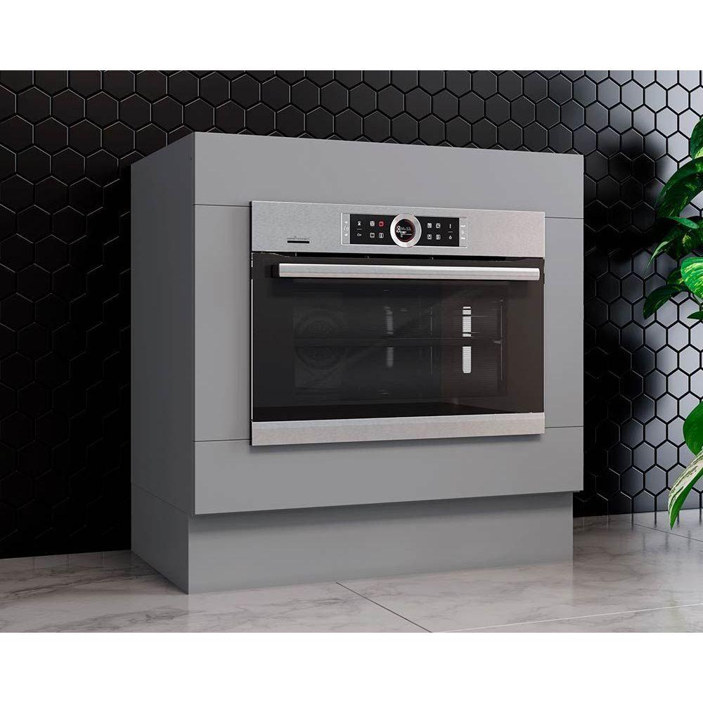 Balcão de Cozinha Americana Cooktop p/Forno de Embutir s/ Tampo 80cm Cinza - Henn