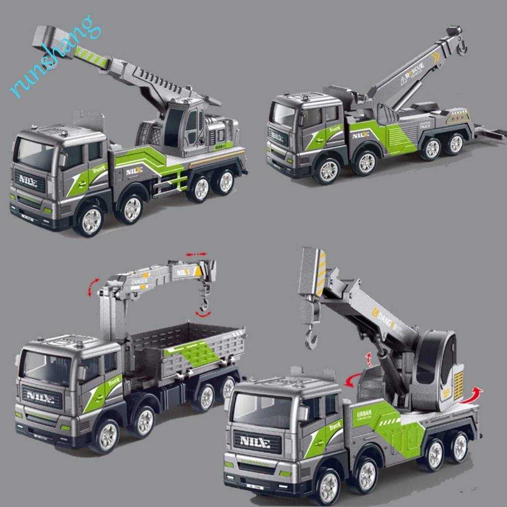 Modelo De Carro De Engenharia RUNSHANG , Brinquedos Educativos De Caminhão Guindaste De Empilhadeira Bulldozer , Escavad