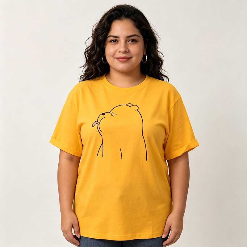 [Roupas femininas plus size] Camiseta solta Casual de manga curta 150kg pode usar 100kg Roupas femininas de tamanho extr