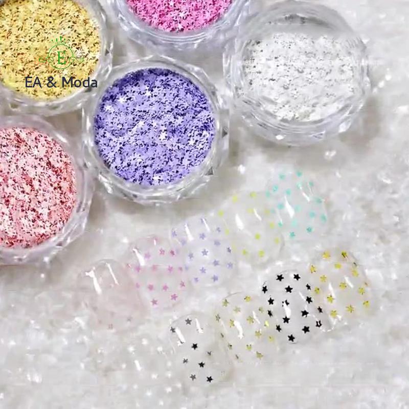 EA & Moda 1 Frasco 1mm Mini Estrela Brilhante Glitter De Unhas Espumante Decoração Design De Salão De Beleza Acessórios
