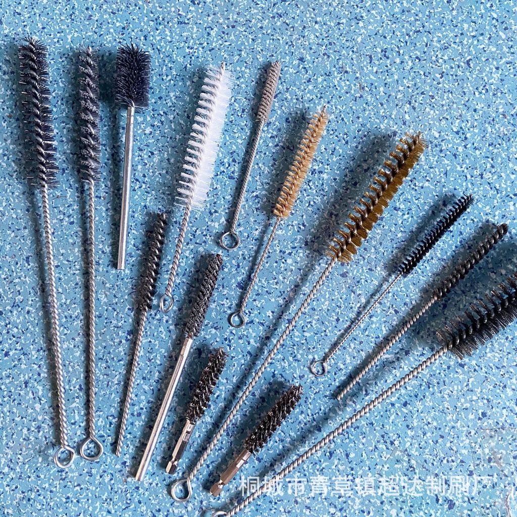 Escova para tubos, fio de aço inoxidável, fio de cobre, fio abrasivo, fio de nylon, escova de carboneto de silício, ferr