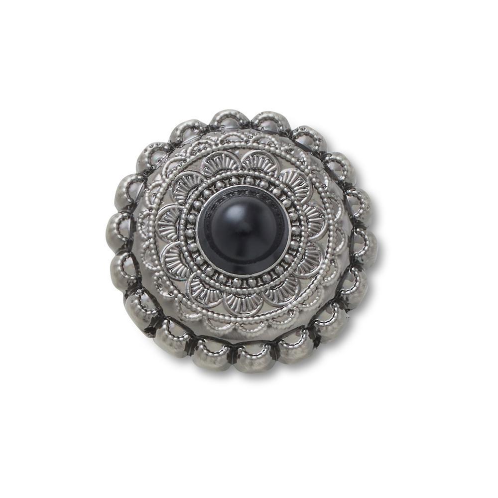 Jibbitz™ Emblema Prata e Preto UNICO