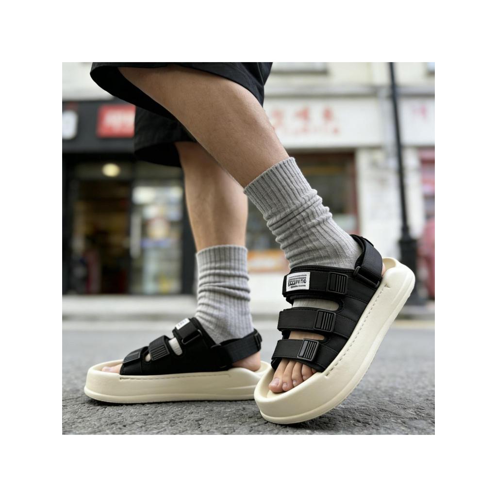 Novas sandálias masculinas 2026 Anti-deslizamento esportes lazer de sola grossa verão respirável Velcro casal dois Wear 
