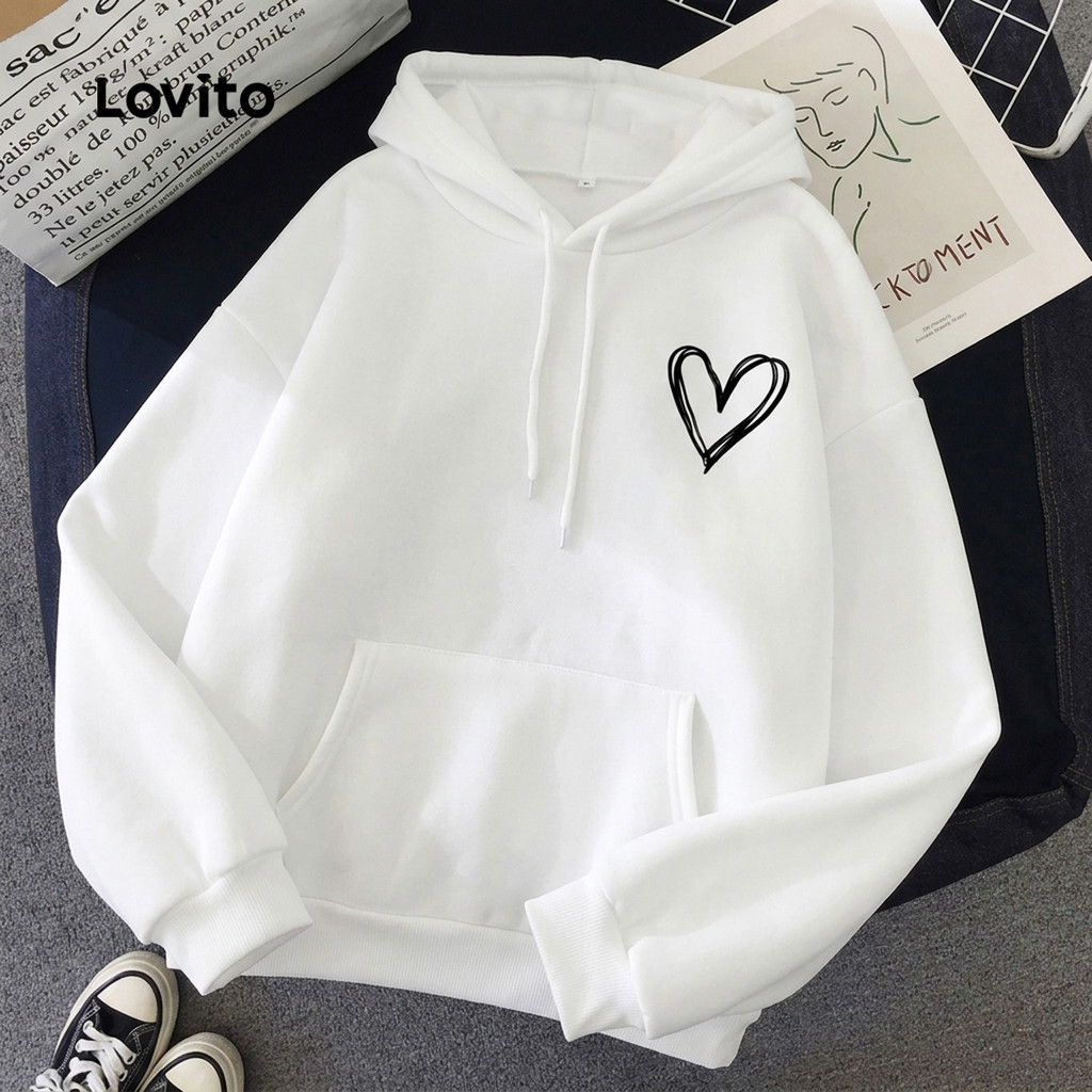 Lovito  Suéter Casual Primavera/verão Suéter Branco para Mulheres LNL143280