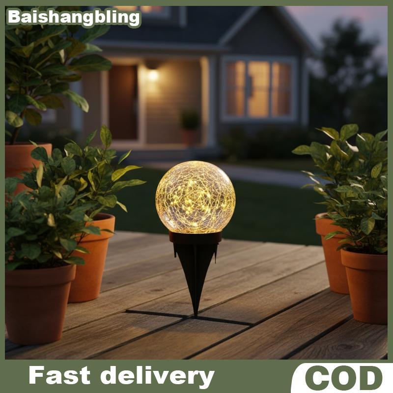 BSBL Luz De Estaca De Solo De Vidro Craed Movido A Energia Solar Suave Brilhante Para Jardim Pátio Decoração De Acampame