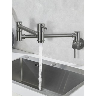 Cozinha na parede única fria dobrável torneira dupla aberta pia vegetal fogão rotativo retrátil torneira de aço inoxidáv