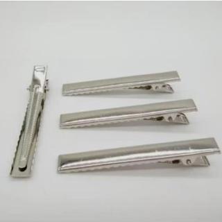 Kit Presilhas Bico de Pato Prata - 100 unidades 40mm e 55mm Para Cabelos com Dente
