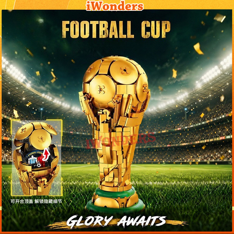 Copa De Futebol FC6017 (1075 Peças) Do Mundo Oficial Troféu Criador Especialista Blocos De Construção Decorações Brinque