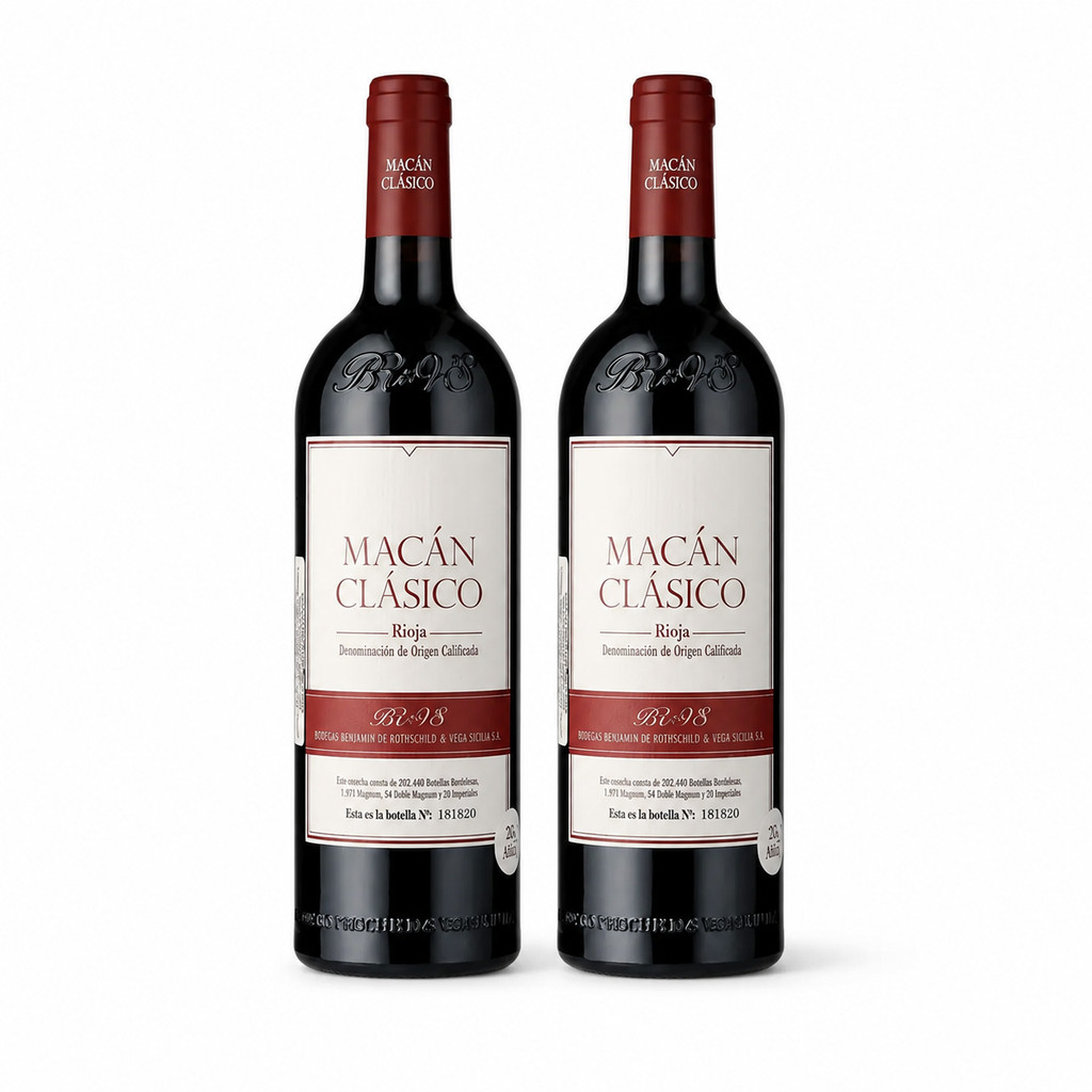 Caixa 2 un. Vinho Tinto Espanhol Macán 2021 Clásico 750ml