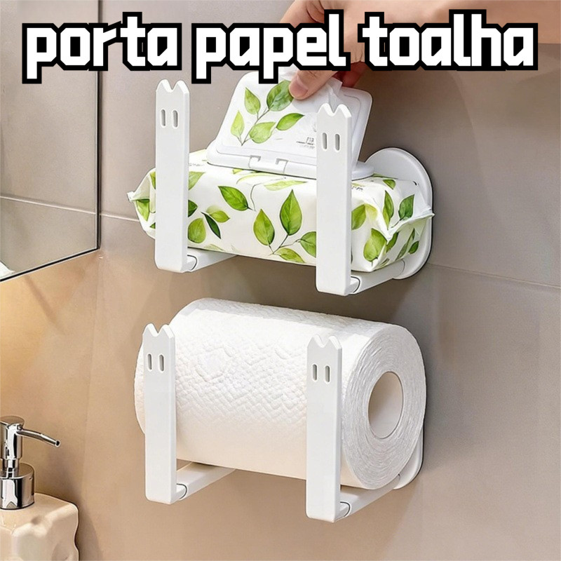 Suporte para papel higiênico para banheiro, prateleira de armazenamento montada na parede sem furos, suporte retrátil pa