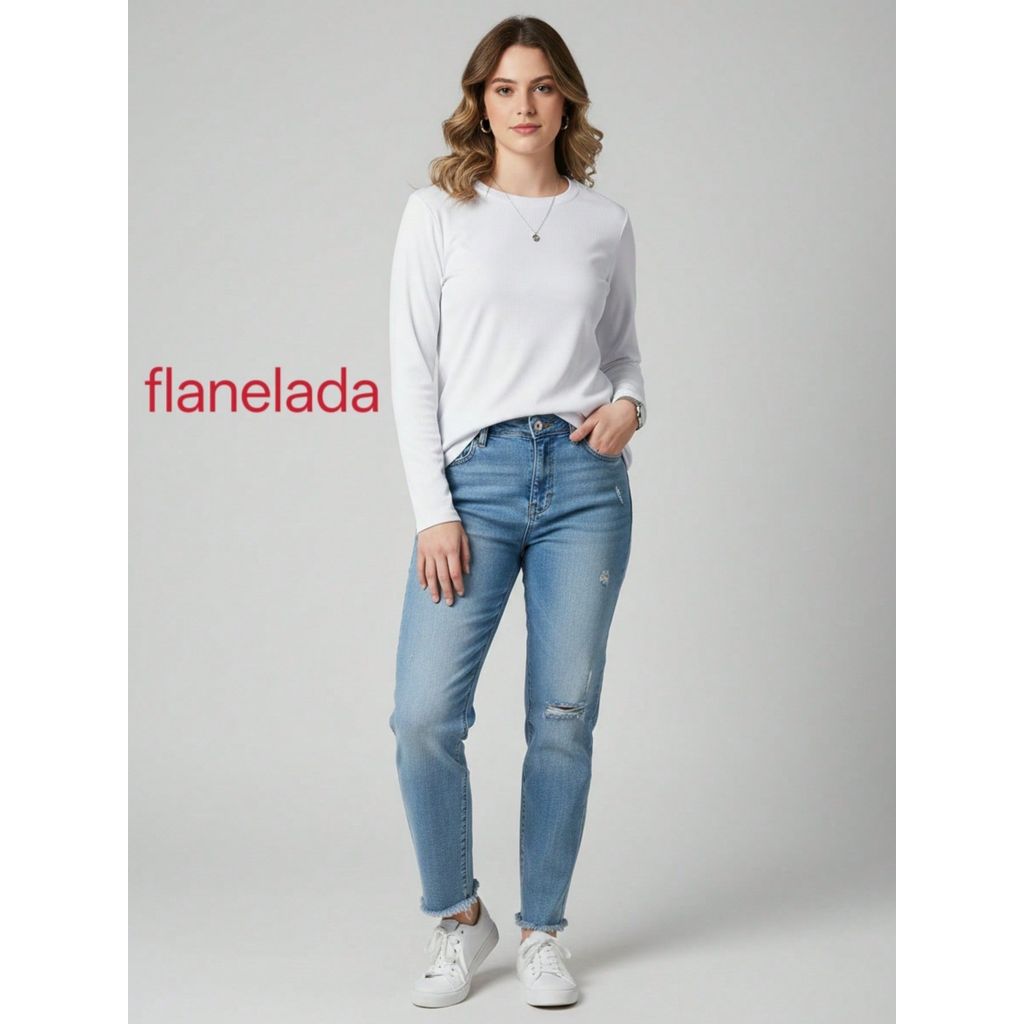 Blusa feminina Segunda Pele flanelada  basica canelado  inverno manga comprido