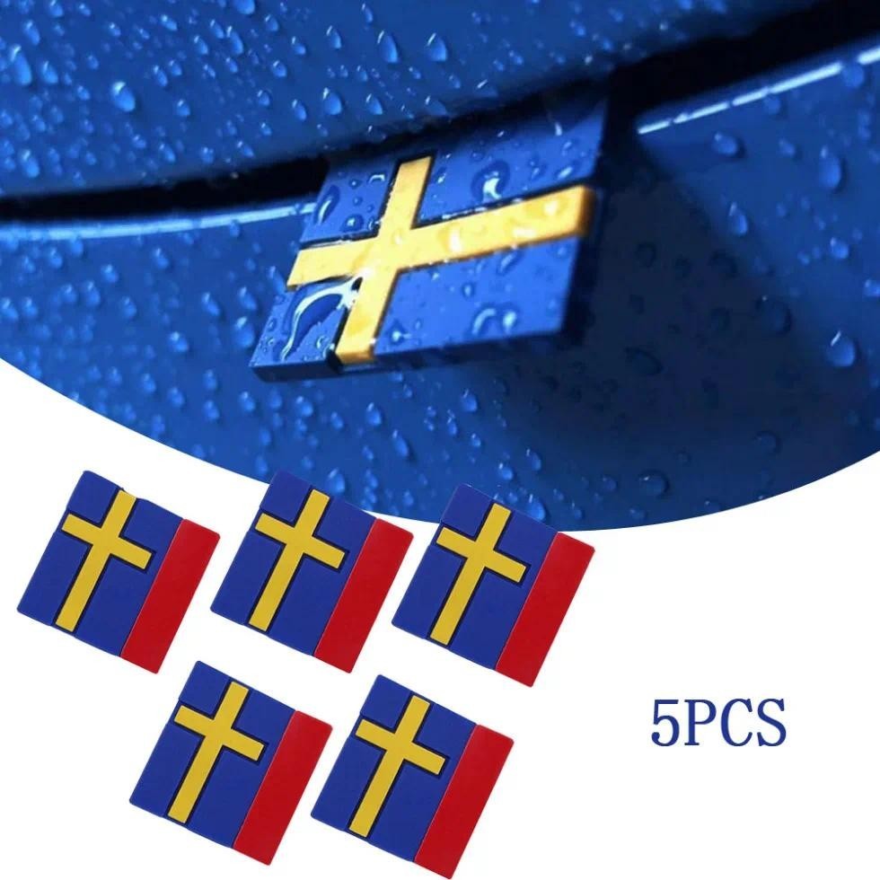5 Pçs Grade Dianteira Da Porta Do Carro Suécia Bandeira Sueca Emblema Adesivos Adesivo Acessórios De Decoração Para VOLV