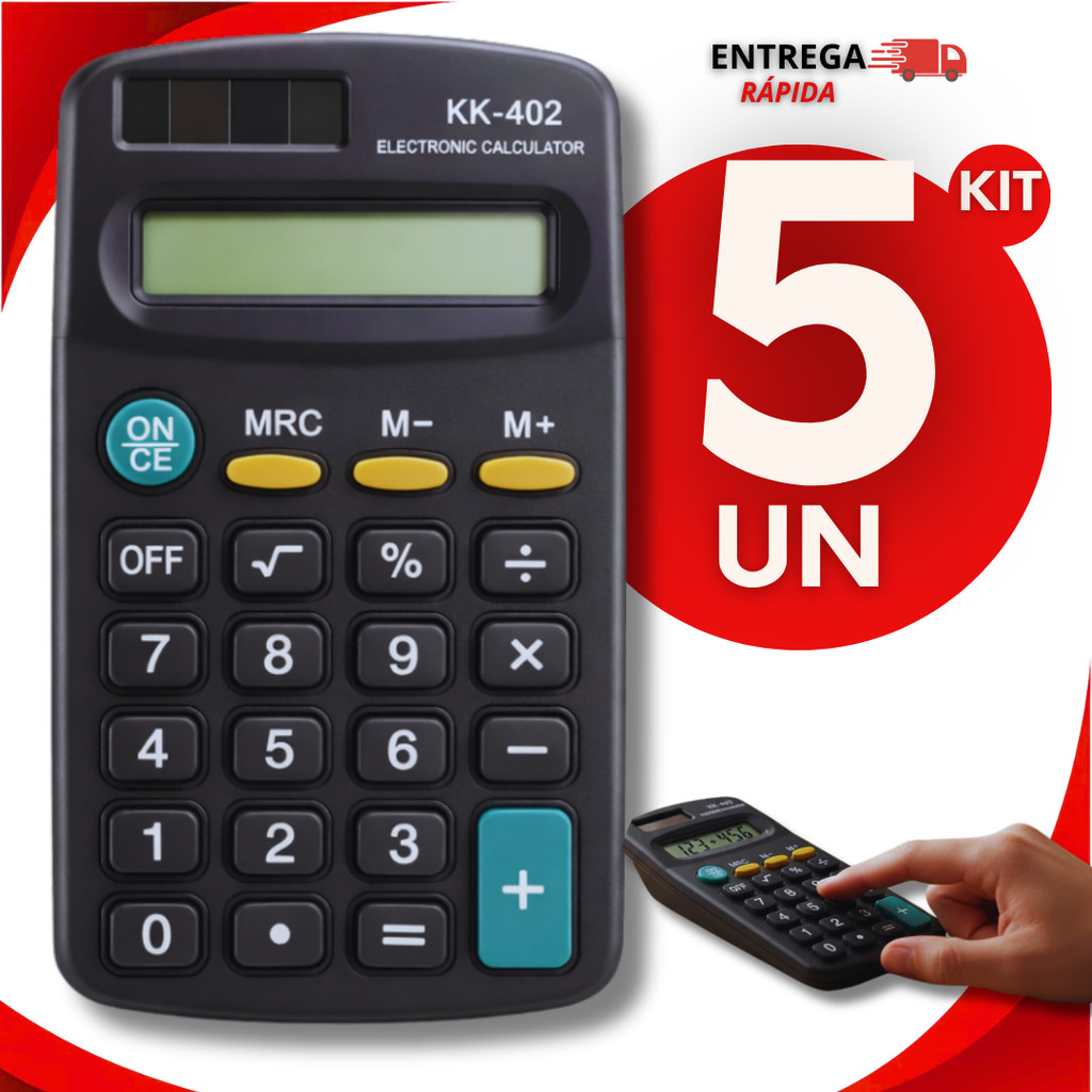 Calculadora Eletrônico De Bolso 8 Dígitos Preto Multiuso Escritório Premium Utilidades