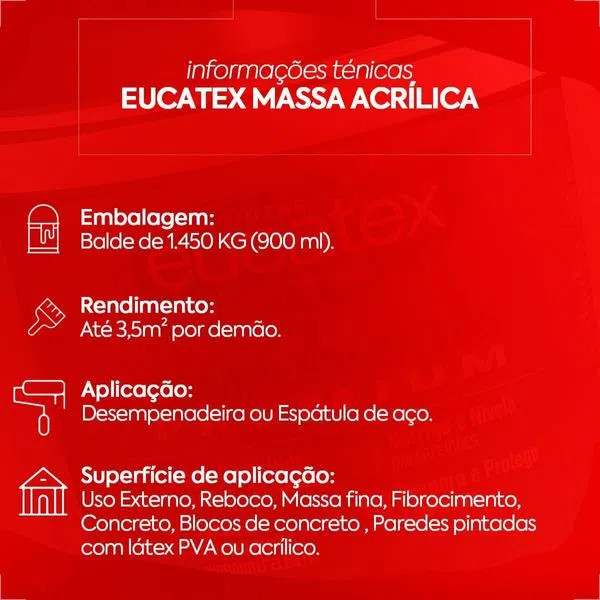 Massa acrilica 1,4kg Eucatex Premium · foto 2