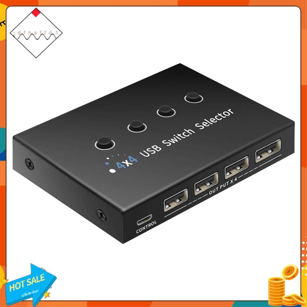 [Promover J] 4 Em 4 Saídas KVM USB2.0 Switch Hub Adaptador USB2.0 Impressora Splitter Switcher Para PC Laptop Teclado Mo