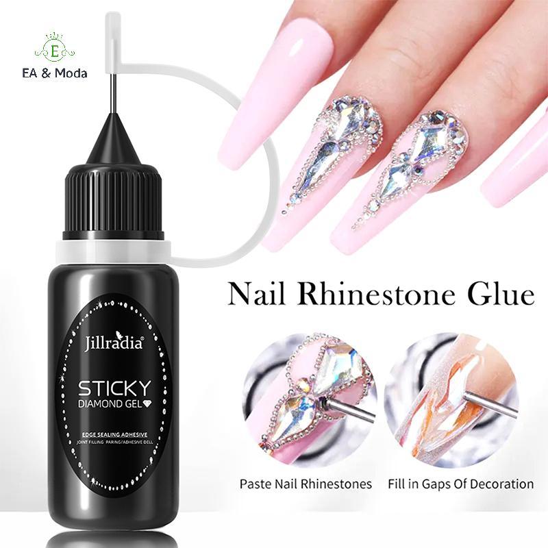 EA & Moda 10ml Cola Adesiva De Strass Para Unhas Sti As Decorações 3D DIY Super Forte Sem Limpeza Gel De Vedação De Bord
