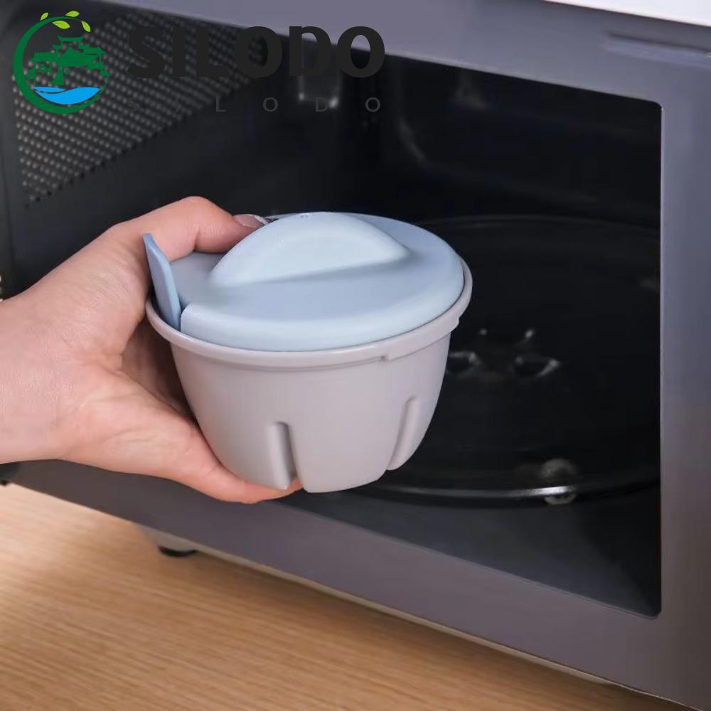 SILODO Fogão De Ovos De Micro-Ondas Para Cozinha De 2 Peças , Caçador Plástico Com 1/2 Cavidades , Cesta De Filtro , Vap