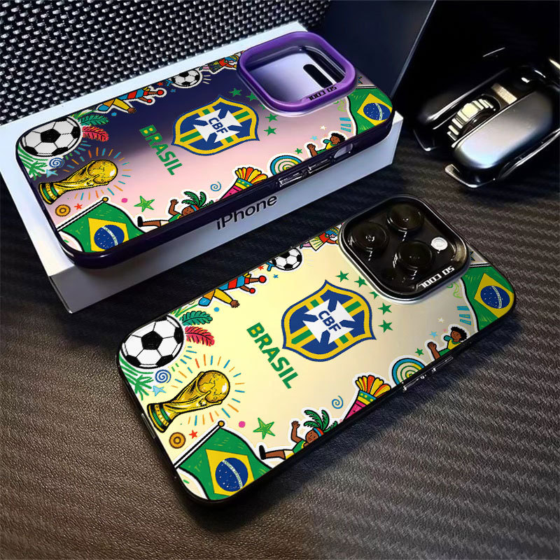 Capinha de Seleção Brasileira Para iPhone 17 11 12 13 15 14 16 Pro Max Xr Capa De Telefone Anti impacto Case