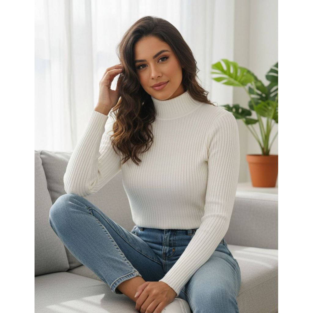 Blusinha De Frio Canelada Segunda Pele Feminina Cacharrel Básica Confortável e Ajustada Suplex