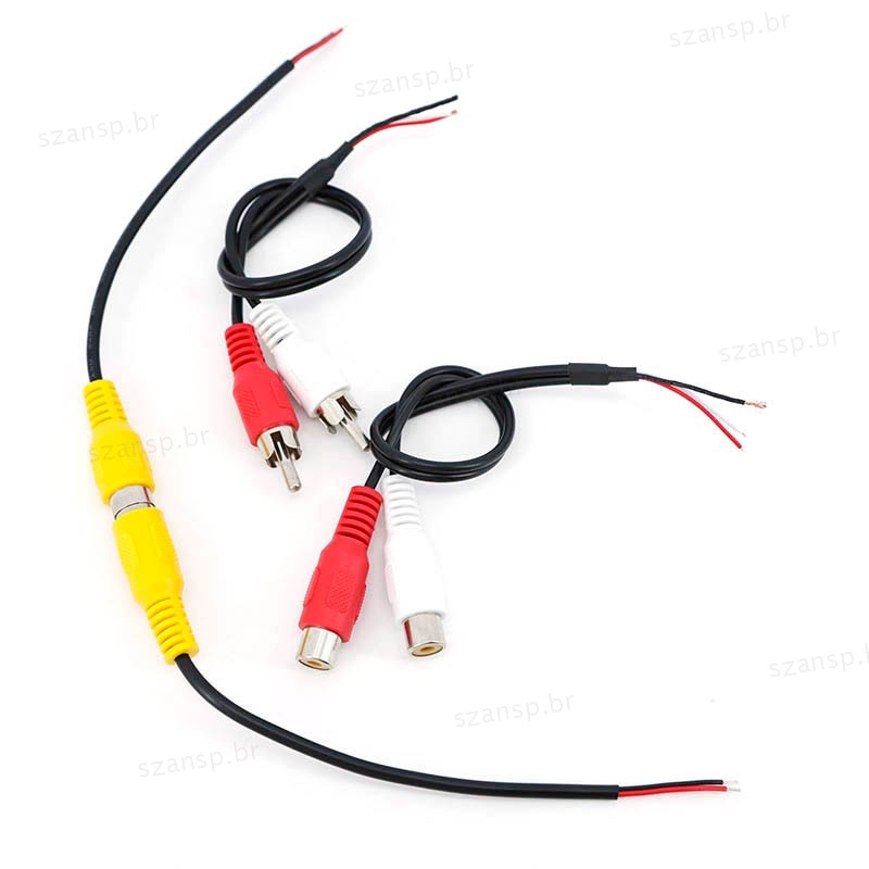 0.15m 2pin RCA Único Macho Fêmea Plugue De Áudio Conector Cabo Duplo 2 Vias Av Vídeo plug Fio Extensão Estéreo Para Carr