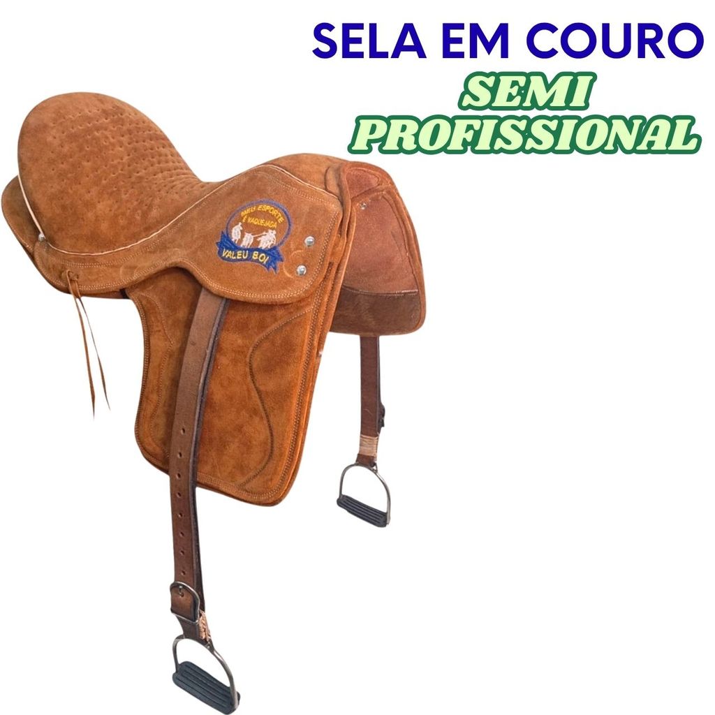 Sela Selote Semi Profissional Vaquejada De Cavalo  Marrom Barata