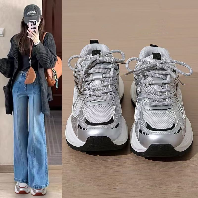 Ultra-leve papai sapatos femininos primavera verão 2025 novo estilo sapatos femininos All-Match pequenos sapatos brancos
