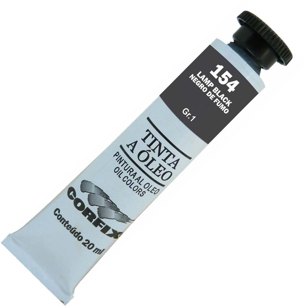 Tinta a Óleo 20ml Gr-1 Corfix Tons Azul, Verde, Marrom, Cinza, Preto, Branco