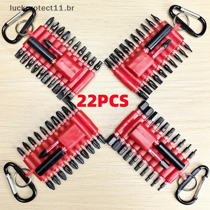 LTBR 22 Peças Conjunto De Bits De Chave De Fenda De Impacto Com Manga Organizadora , Brocas Magnéticas De Aço S2 E Supor