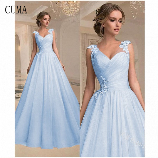 Vestido de Noiva Princesa com Decote em V em Tule/Decote nas Costas/Cor/Amarelo/Roxo/Azul RH587