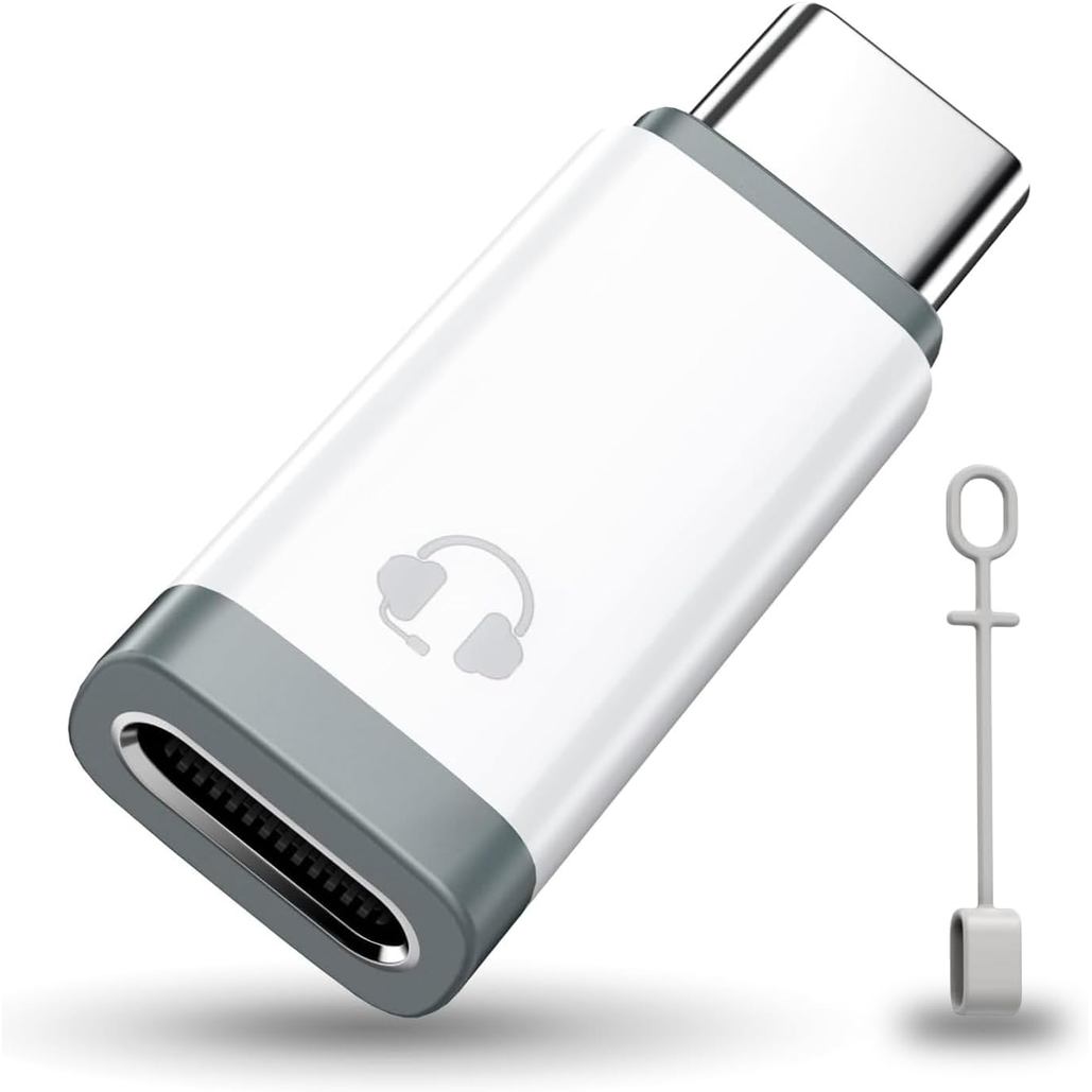 Adaptador de Áudio Lightning para USB C, USB Tipo C Macho para Lightning, Mini Conversor de Áudio HiFi para Fones de Ouv