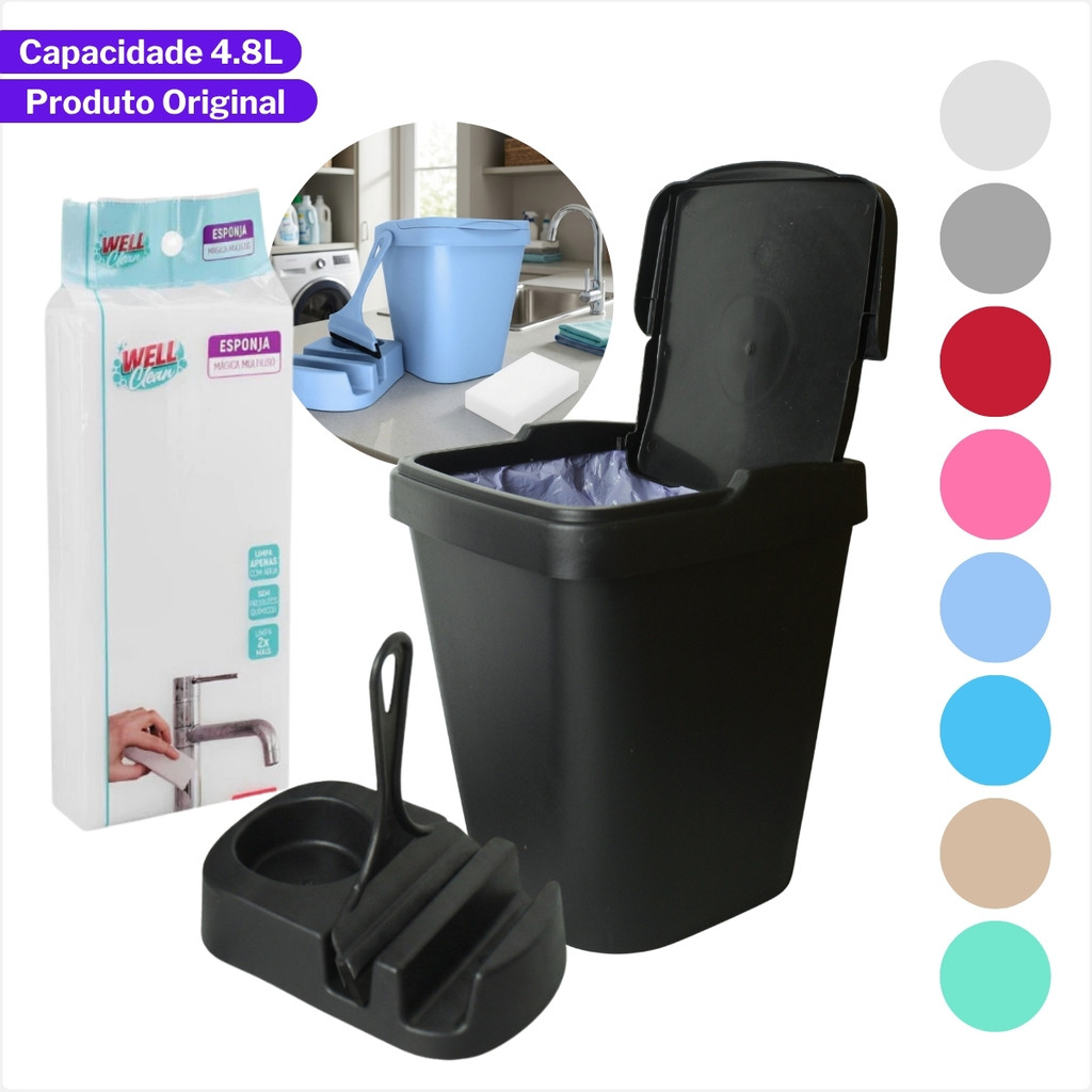 Conjunto Kit Pia Elegance Com Esponja Magica Organizador Para Cozinha