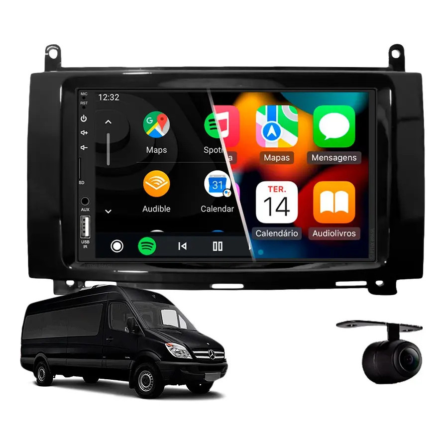 Central Multimídia Carplay Mercedes Sprinter 2012 À 2019