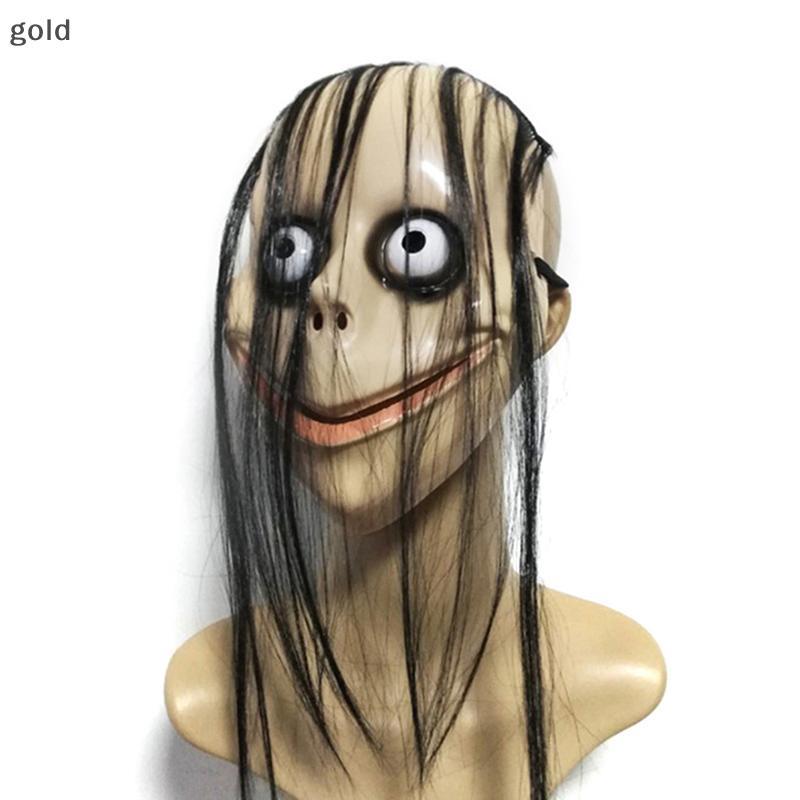 Ouro Novo Halloween Horror Com Máscara De Cabelo Longo Engraçada Em Forma De V Boca Feminino Fantasma Roleplay MoMo São