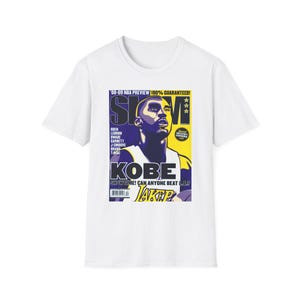 Camiseta Masculina Feminina Oversized Estampa Capa Revista Slam Kobe Bryant Roxo Amarelo Lakers Camiseta Streetwear