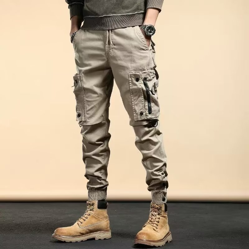 Estilo americano Multi-bolso macacão masculino primavera outono solto Casual resistente ao desgaste calças masculinas St