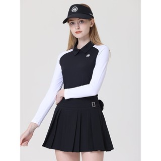 Golf terno feminino high-End esportes camisa POLO saia versão coreana alta bola de golfe topo feminino lapela manga long