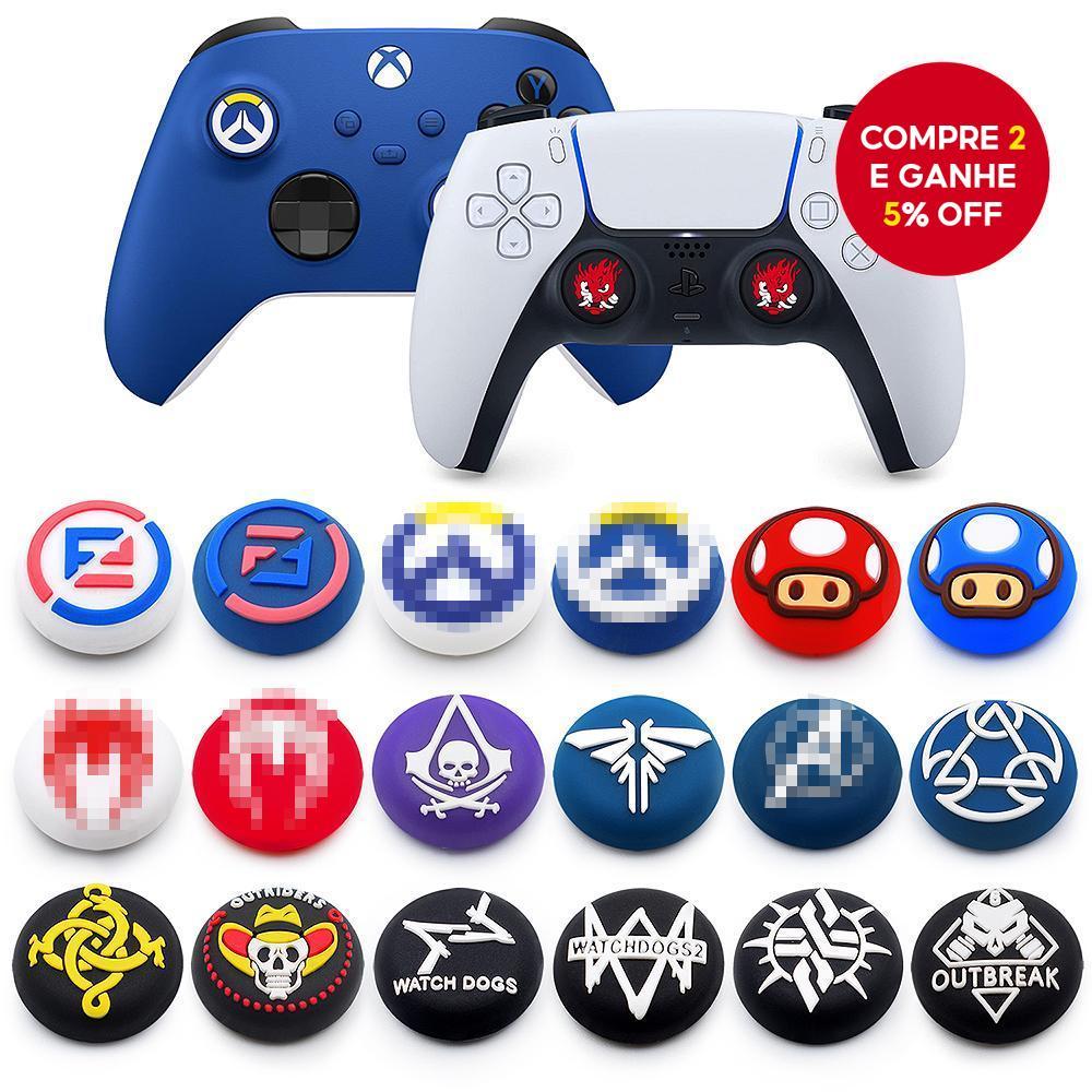 Novas tampas de grip para joystick - 2 peças para controle Sony Playstation5 PS5 PS4 PS3 PS2 XBOX ONE e Nintendo