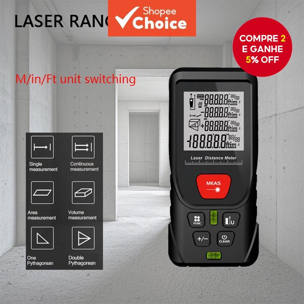 Medidor De Distância A Laser De Uma Peça , Ferramenta De Medição Digital De 50-200M Com Cálculo De Volume De Área