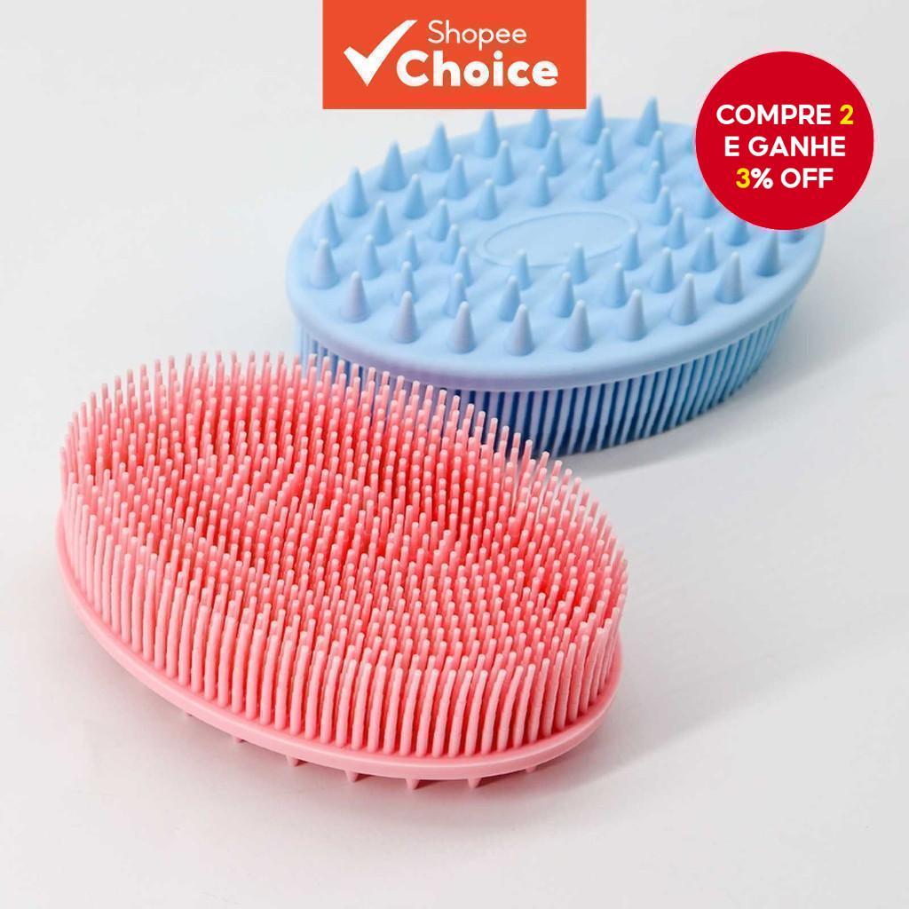Escova De Banho Dupla Face : Massageadora Multifuncional Para Uso Doméstico Em Azul Ou Rosa Aleatório