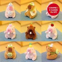 13-15cm Capivara Chaveiro De Pelúcia Mochila Pingente Bonito Animal Boneca Brinquedo Para Meninos Meninas Presente Anive