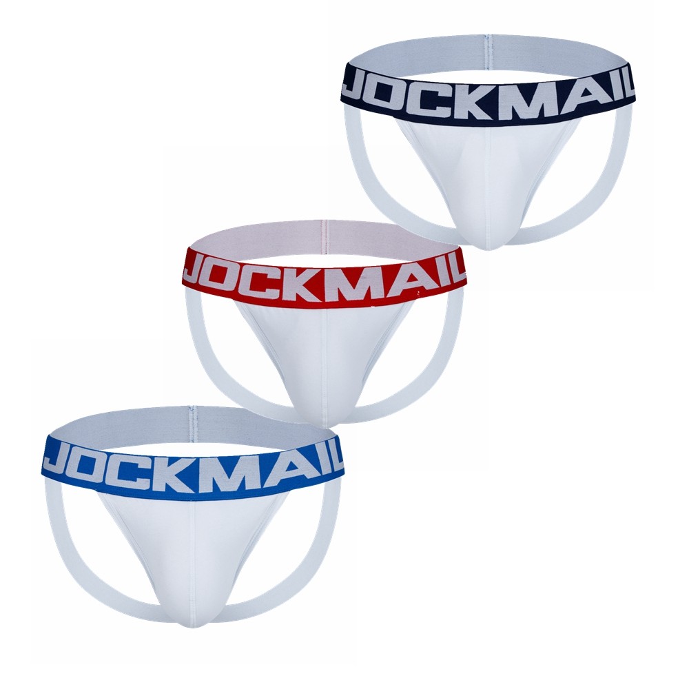3 Pçs/Lote Branco Roupa Interior Masculina Jockstrap Tanga Algodão Sexy Sissy Cuecas Masculinas Tangas De Homrbre Cueca