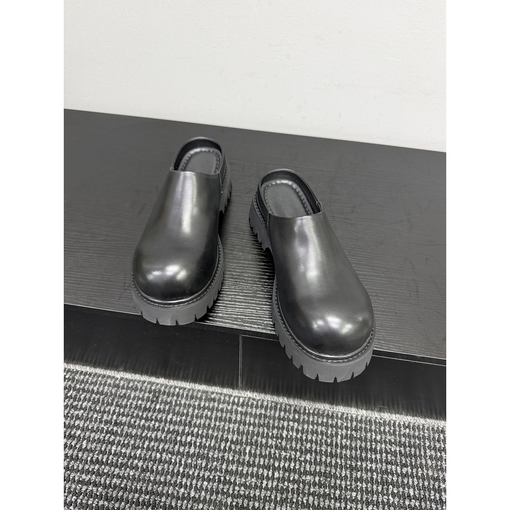 [Baba Xiansen] Estilo britânico Baotou meia chinelos sapatos masculinos de sola grossa sapatos casuais leves respiráveis