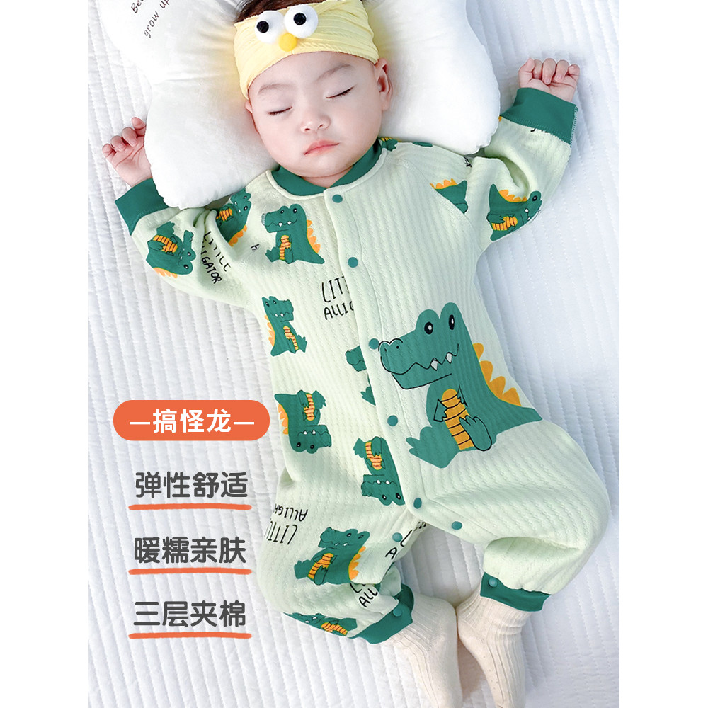 Roupas de bebê primavera outono roupa interior térmica bebê acolchoado macacão recém-nascido roupas de inverno correspon